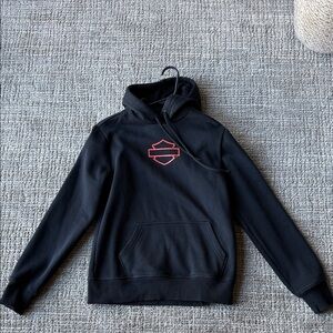 Harley-Davidson Black Hoodie with Orange Emblem